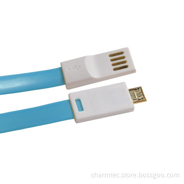 Flat-Design USB Charging Data Sync Cable, USB to Micro, 1.2m, Blue